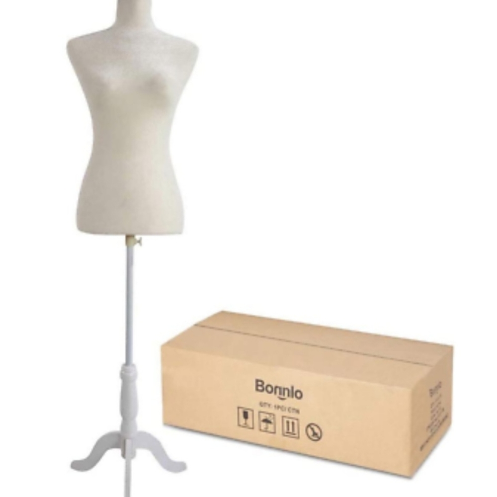 Bonnlo Female  Form Pinnable mannequin body Torso with wooden Tripod base stand